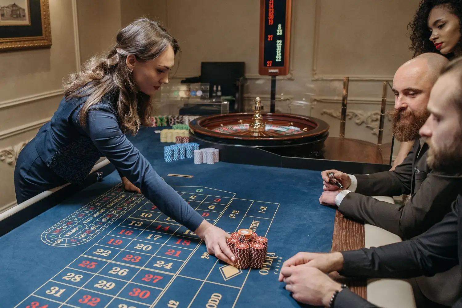 Spielsituation am Roulette-Tisch